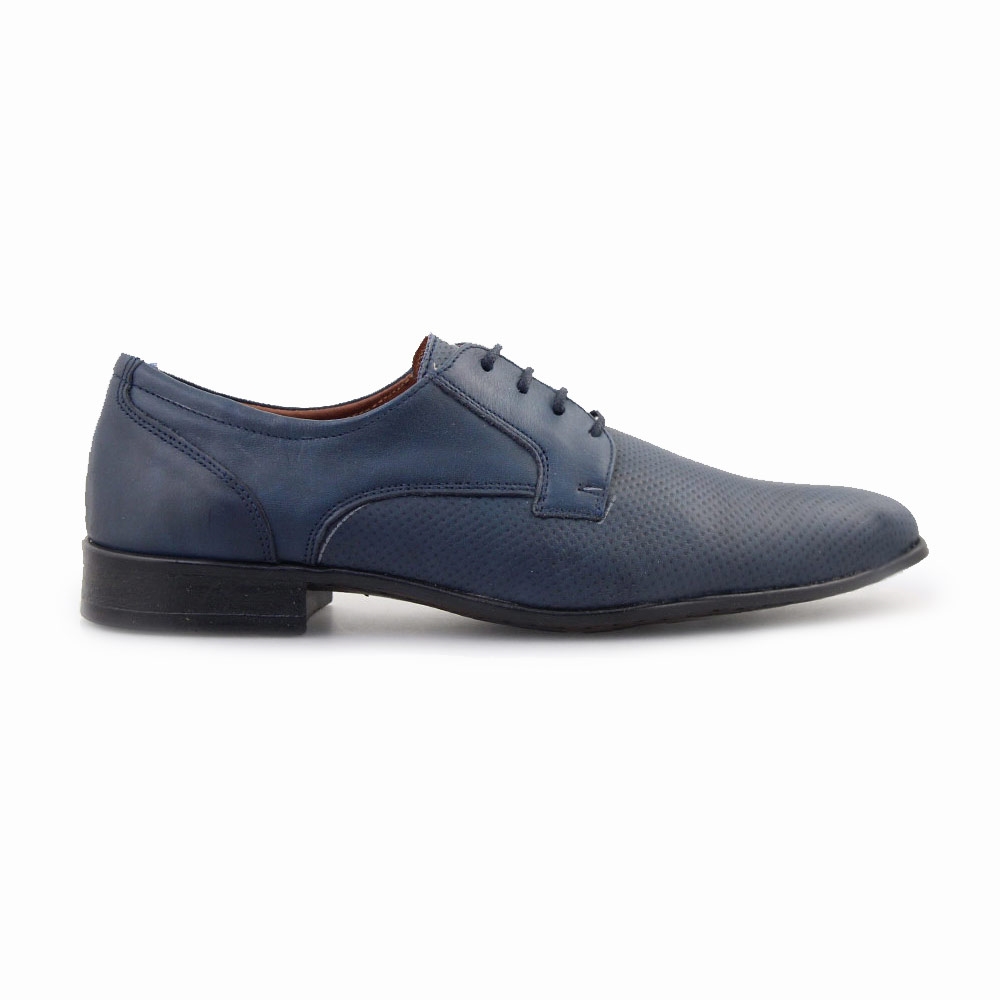 Ανδρικά δερμάτινα loafers με ανάγλυφο σχέδιο Μπλε