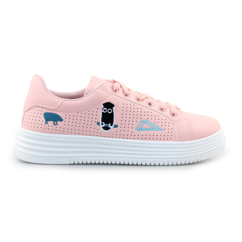 Γυναικεία sneakers με περφορέ μοτίβο Ροζ