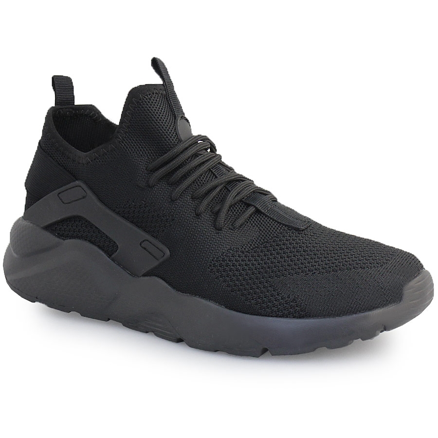 Ανδρικά sneakers με λάστιχο στο πίσω μέρος Μαύρο
