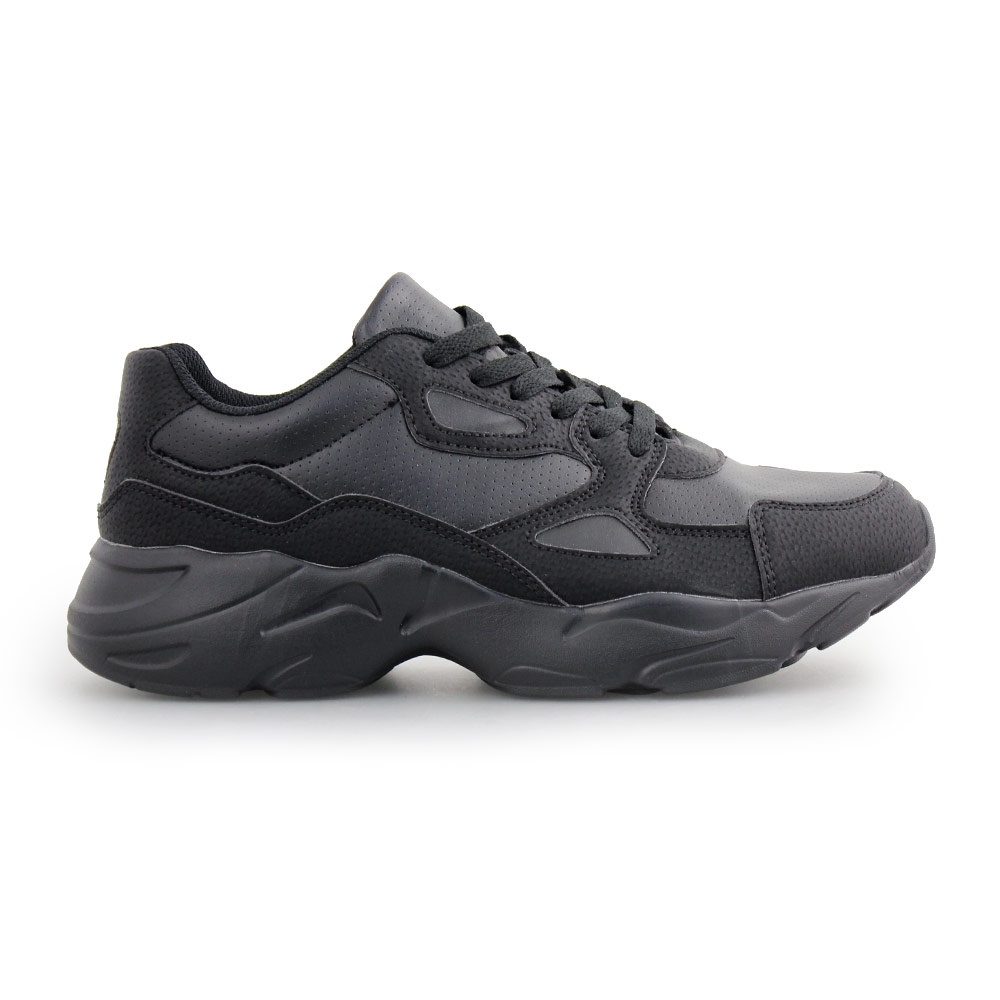 Ανδρικά sneakers με ανάγλυφες λεπτομέρειες Μαύρο