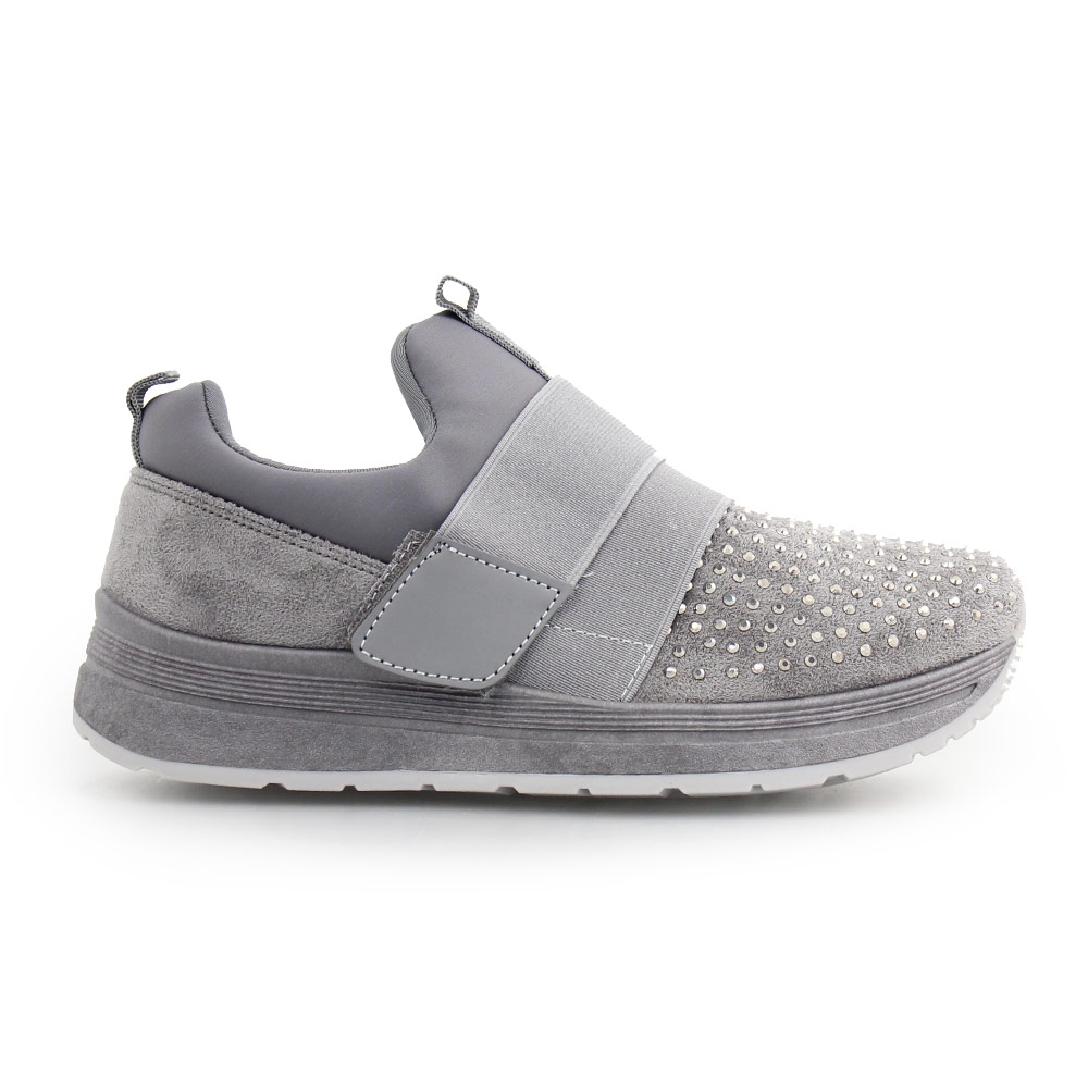 Γυναικεία sneakers με strass Γκρι