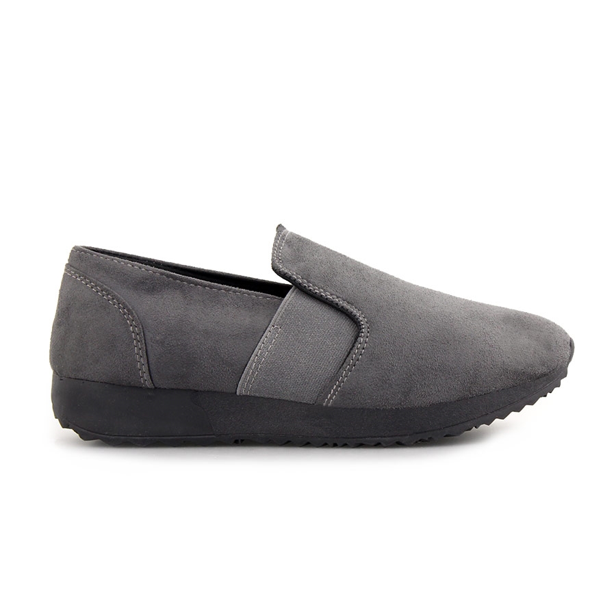 Γυναικεία loafers μονόχρωμα με λάστιχο Γκρι