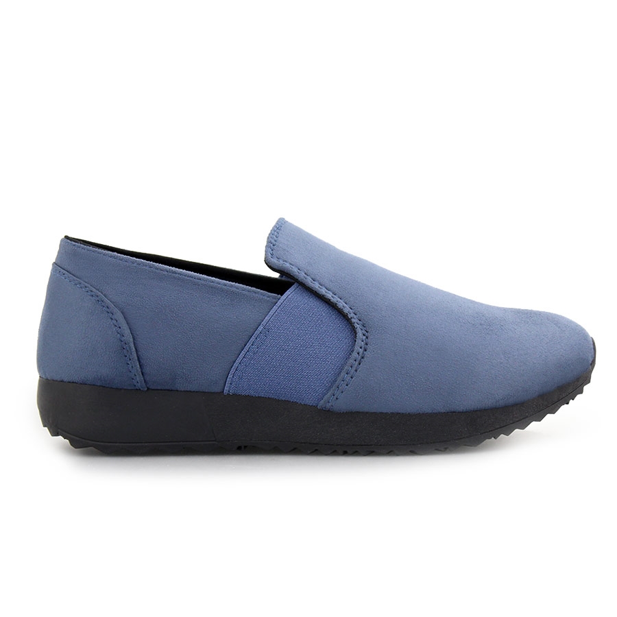 Γυναικεία loafers μονόχρωμα με λάστιχο Μπλε