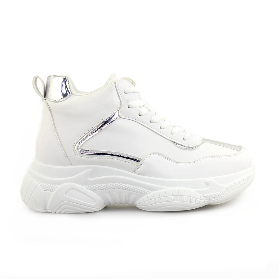 Γυναικεία sneakers με μεταλλιζέ λεπτομέρειες Λευκό