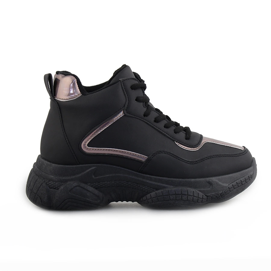 Γυναικεία sneakers με μεταλλιζέ λεπτομέρειες Μαύρο