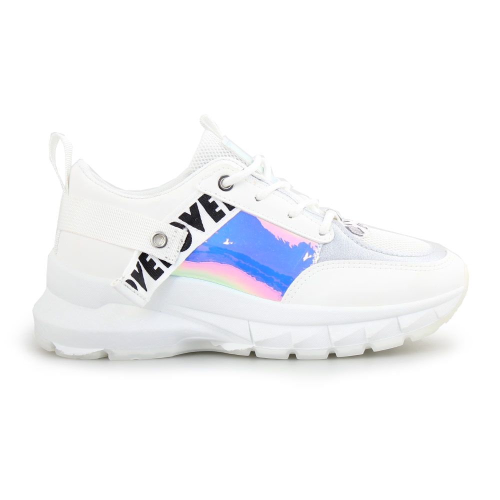 Γυναικεία sneakers με μεταλλιζέ λεπτομέρειες Λευκό