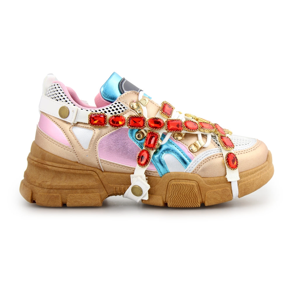 Γυναικεία sneakers με αποσπώμενο διακοσμητικό Multi