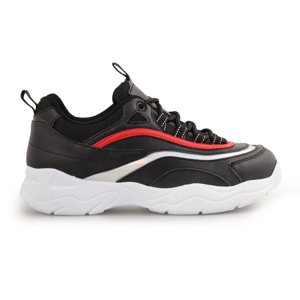 Γυναικεία sneakers με μεταλλιζέ λεπτομέρεια Μαύρο