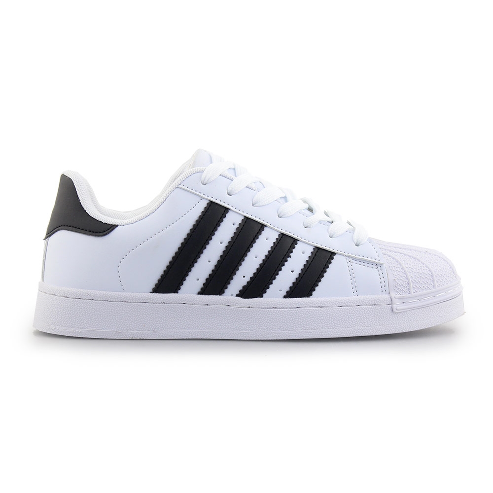 Γυναικεία sneakers με ρίγες Λευκό/Μαύρο