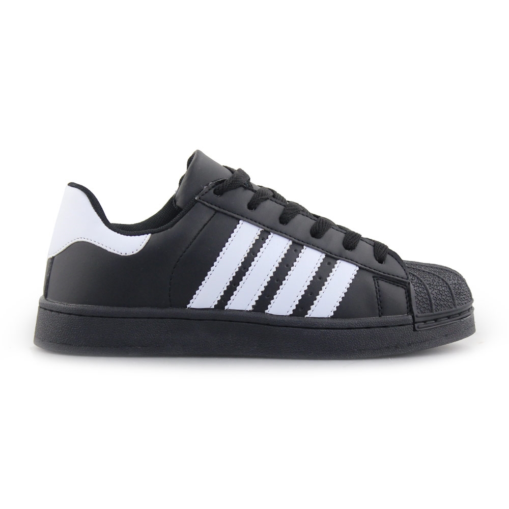 Γυναικεία sneakers με ρίγες Μαύρο/Λευκό