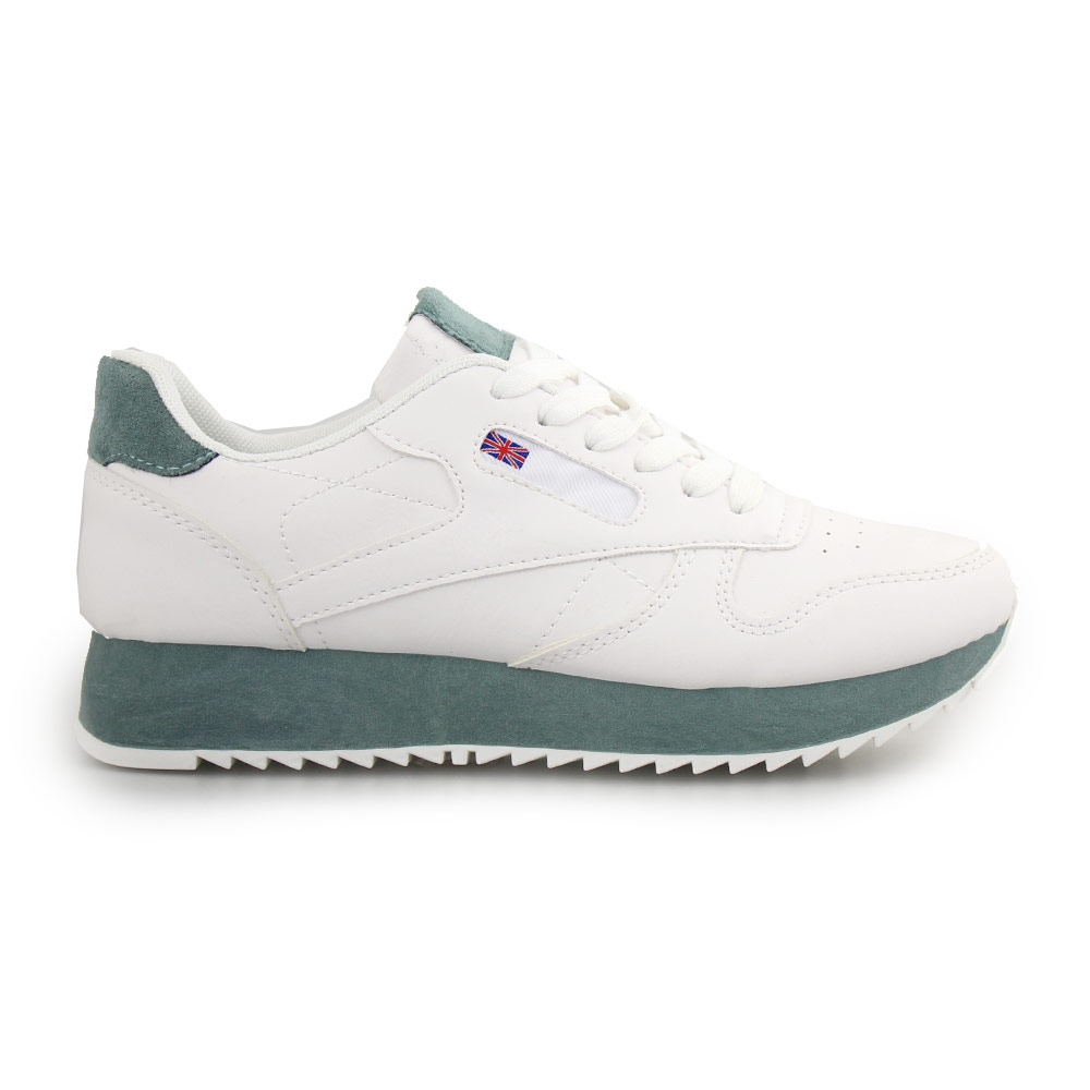 Γυναικεία sneakers δίχρωμα Λευκό/Πράσινο