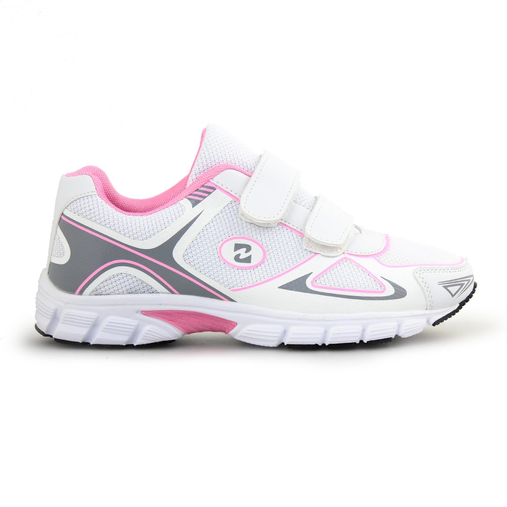 Γυναικεία sneakers με αυτοκόλλητα Λευκό/Ροζ