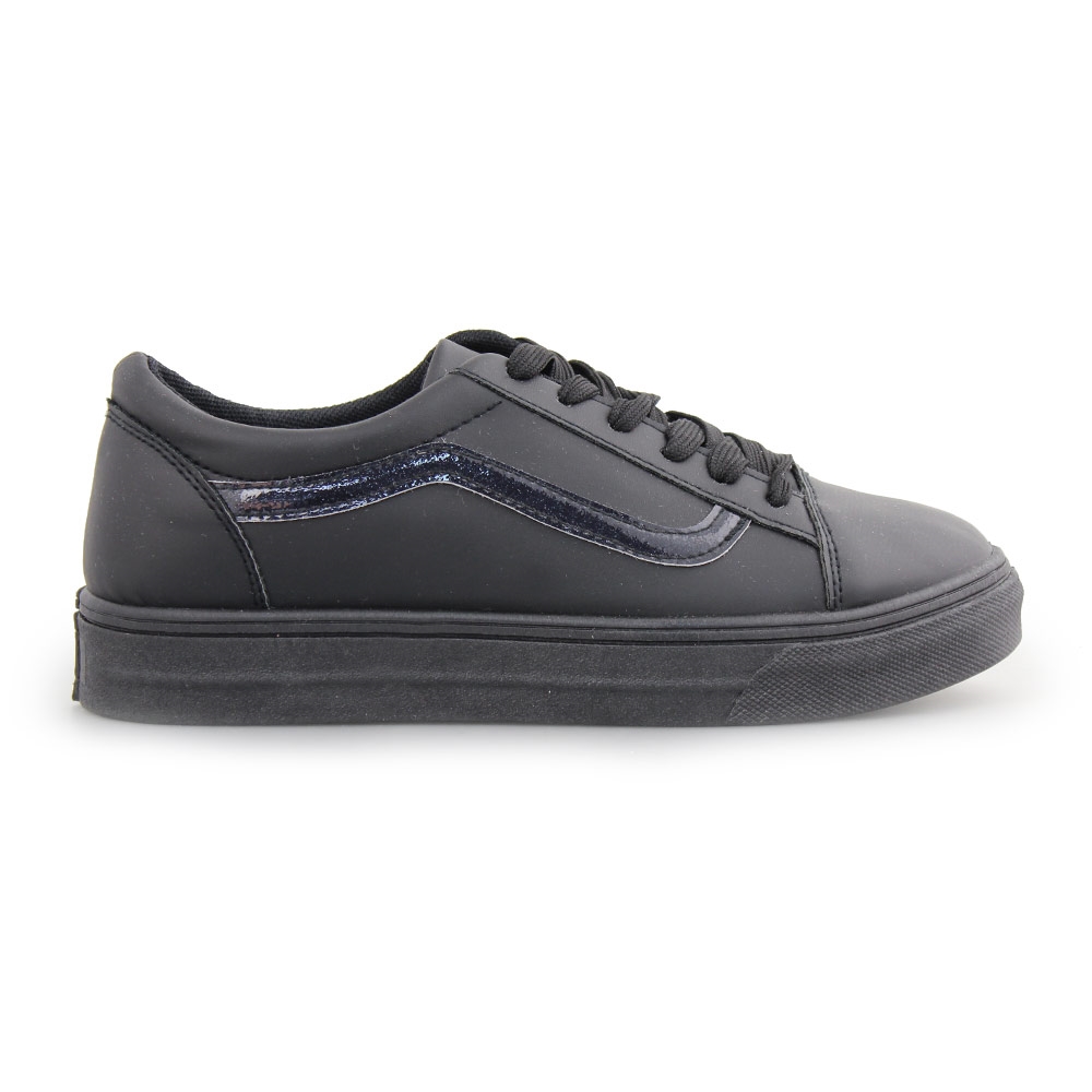 Γυναικεία sneakers με λεπτομέρεια με glitter Μαύρο