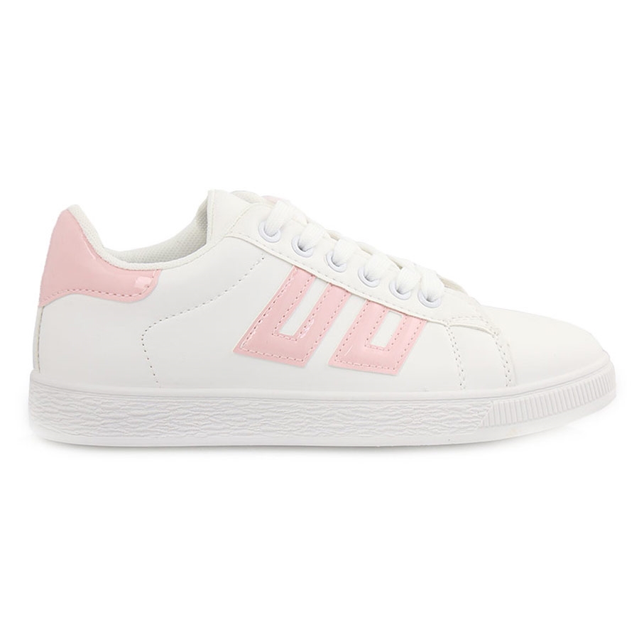 Γυναικεία sneakers με λεπτομέρειες Λευκό/Ροζ