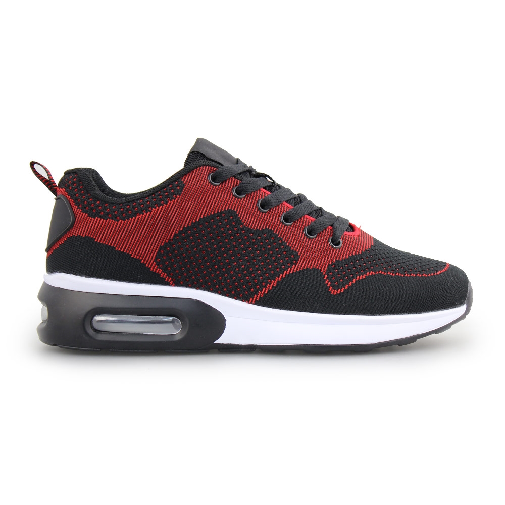 Ανδρικά sneakers δίχρωμα με αερόσολα Μαύρο/Κόκκινο