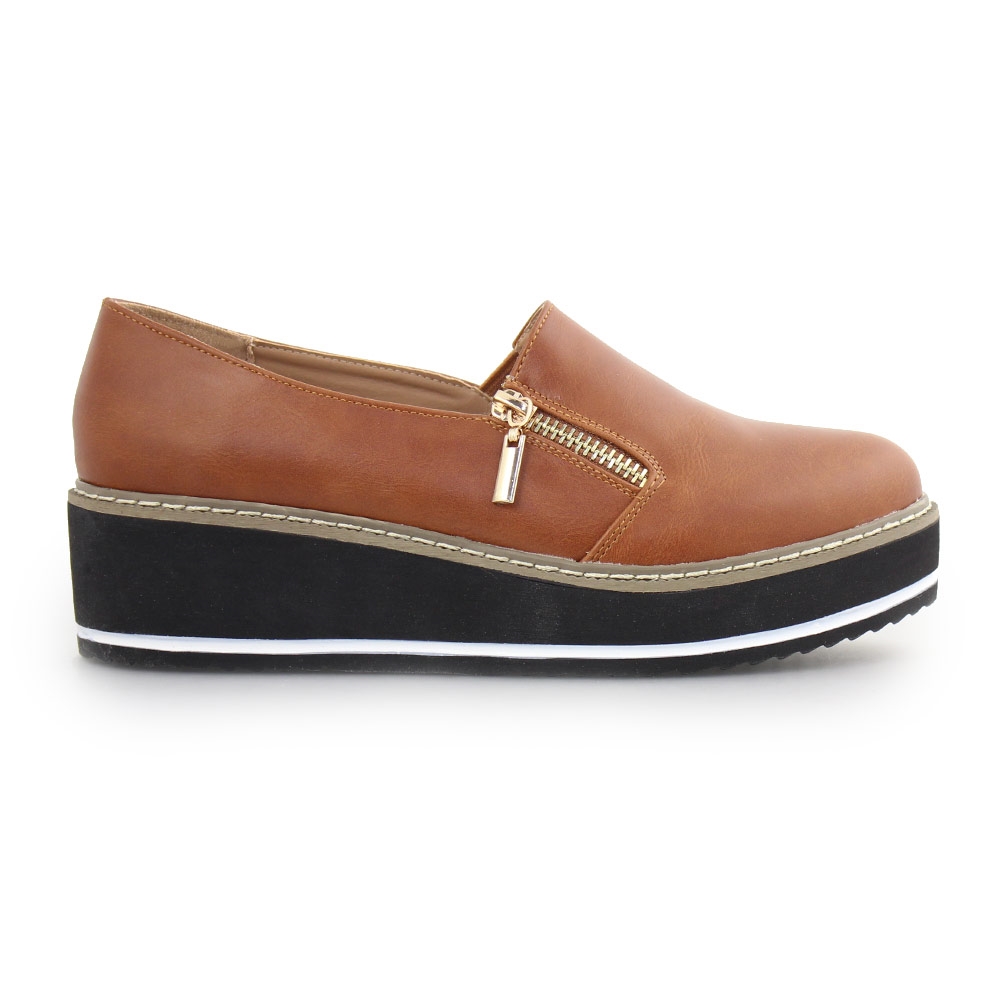 Γυναικεία loafers με διακοσμητικό φερμουάρ Ταμπά