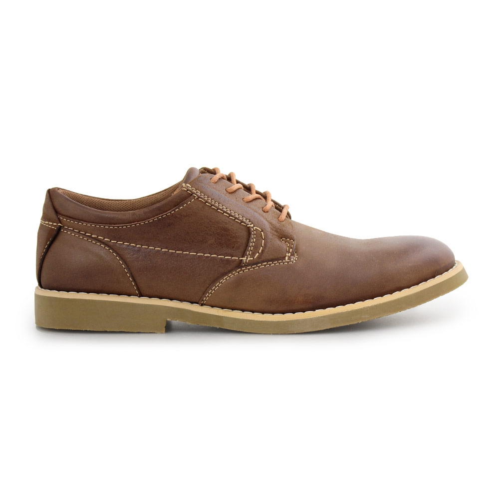Ανδρικά loafers δερμάτινα με ραφές Καφέ