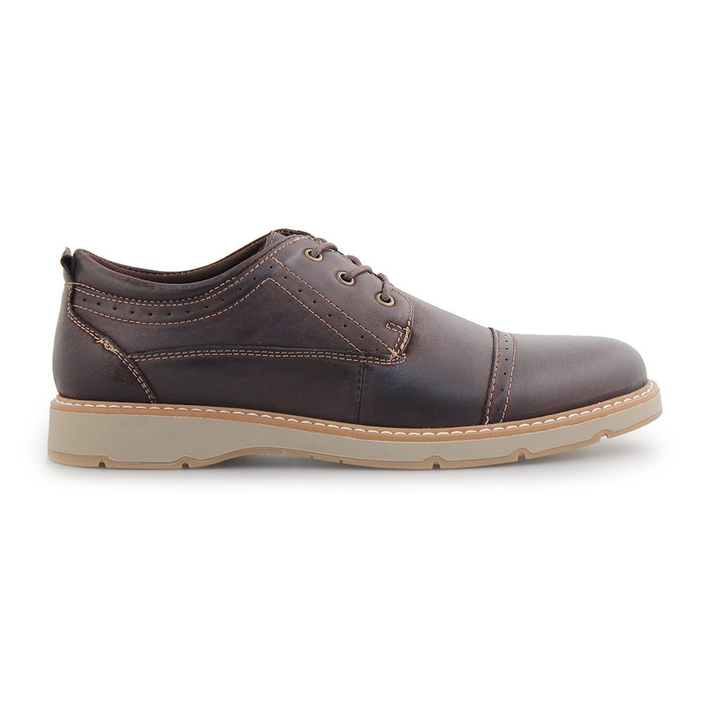 Ανδρικά loafers δερμάτινα με σχέδια Καφέ