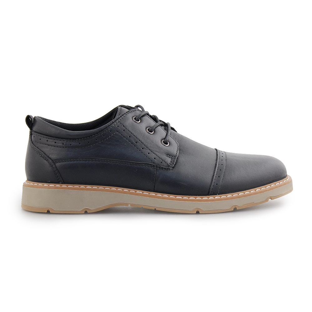 Ανδρικά loafers δερμάτινα με σχέδια Μαύρο