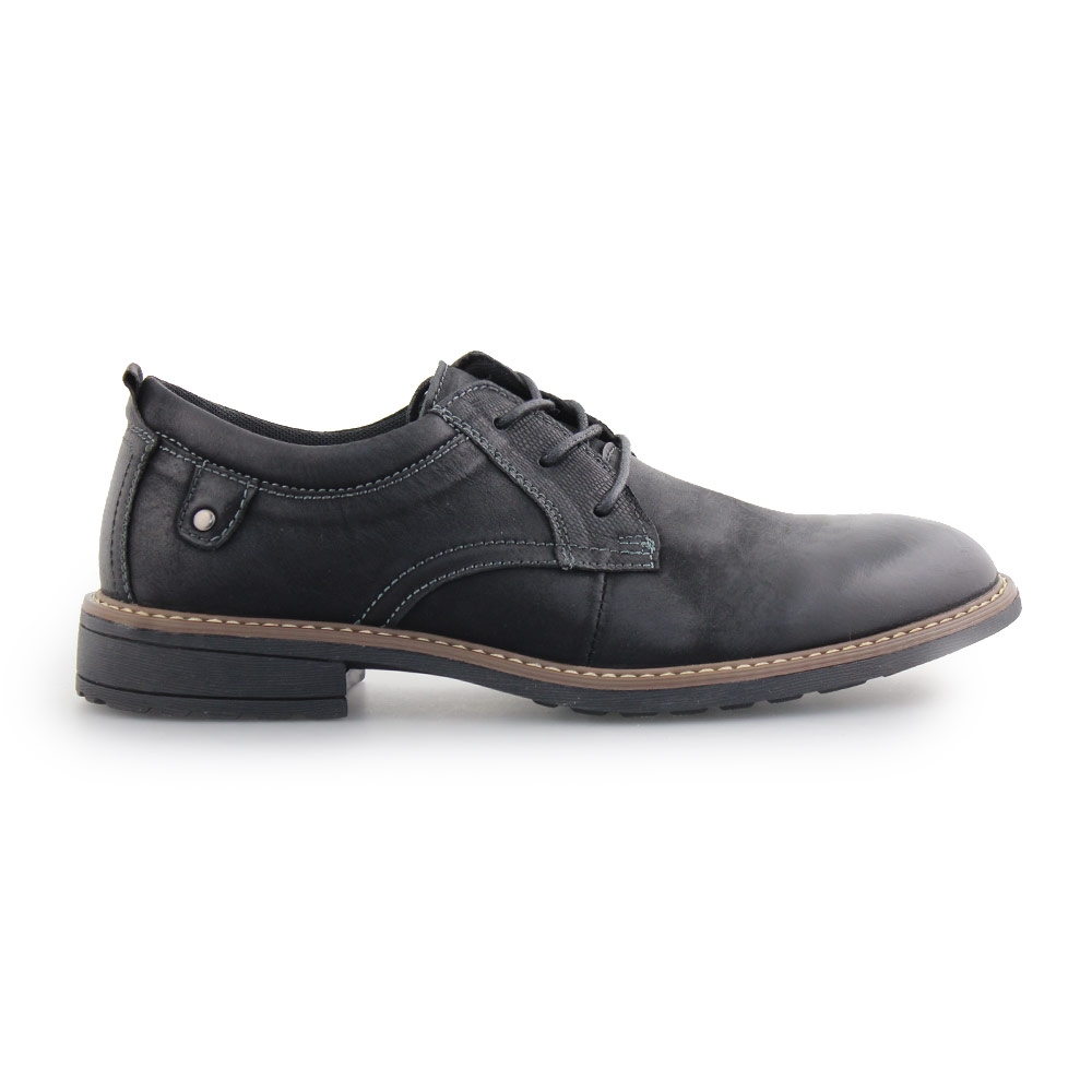 Ανδρικά loafers δερμάτινα με ανάγλυφο σχέδιο Μαύρο