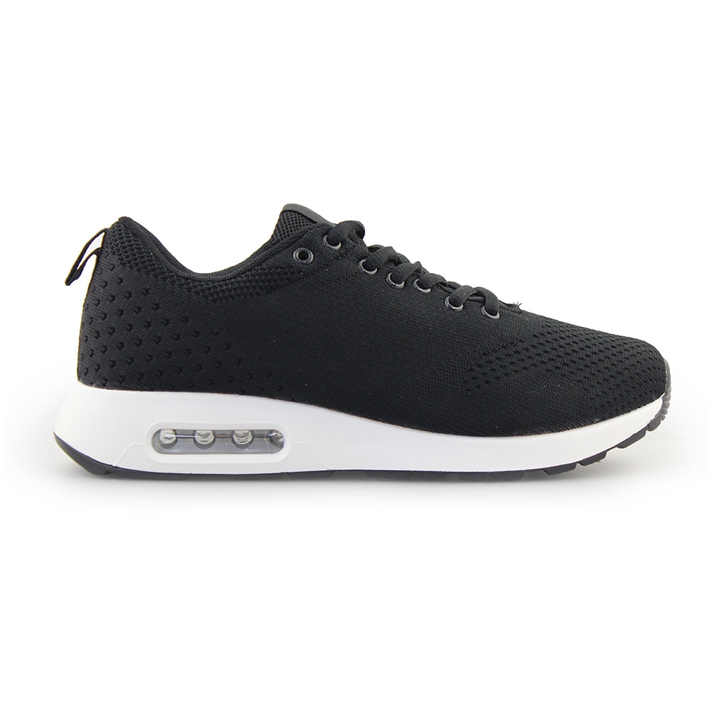 Ανδρικά Sneakers με πλεκτό σχέδιο και αερόσολα Μαύρο/Λευκό