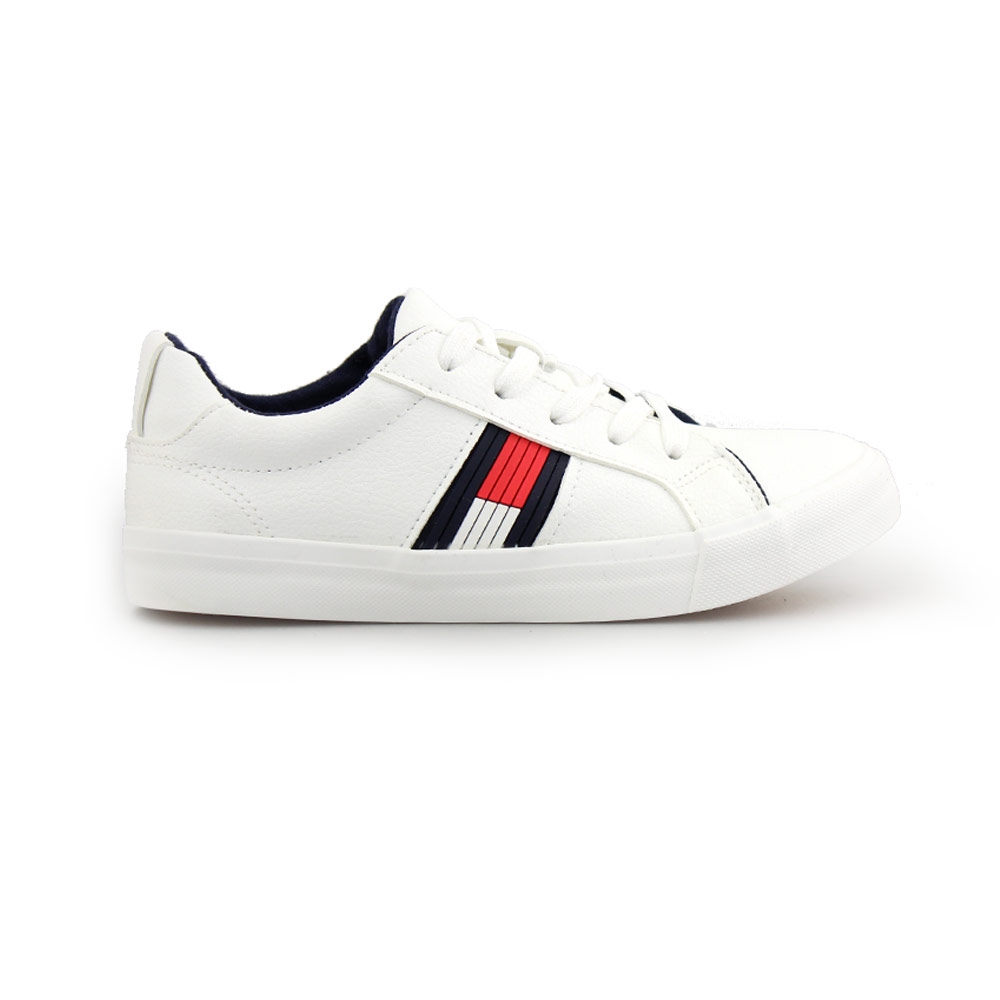 Παιδικά sneakers με δίχρωμη λεπτομέρεια στο πλάι Λευκό