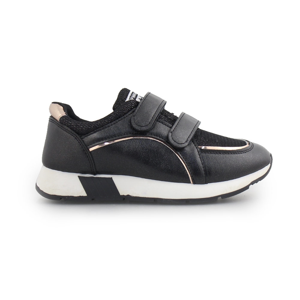 Παιδικά sneakers με μεταλλιζέ λεπτομέρεια και αυτοκόλλητα Μαύρο