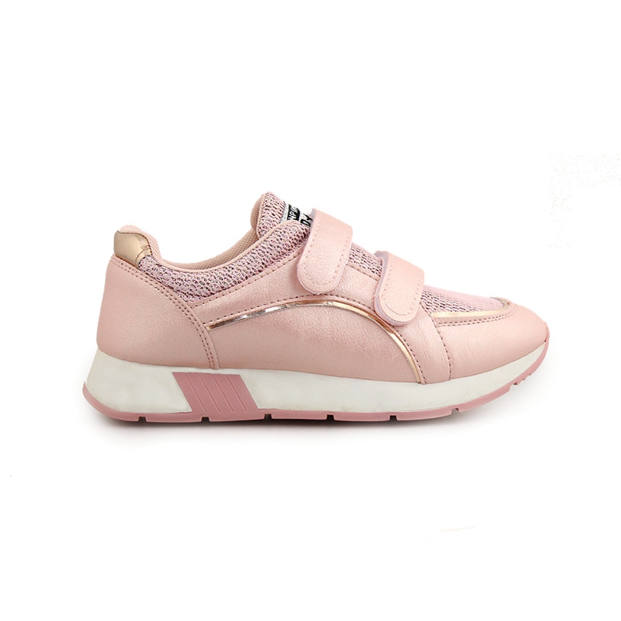 Παιδικά sneakers με μεταλλιζέ λεπτομέρεια και αυτοκόλλητα Ροζ