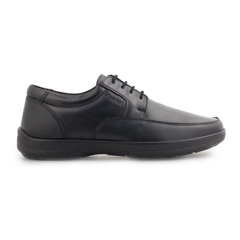 Ανδρικά loafers δερμάτινα μονόχρωμα Μαύρο