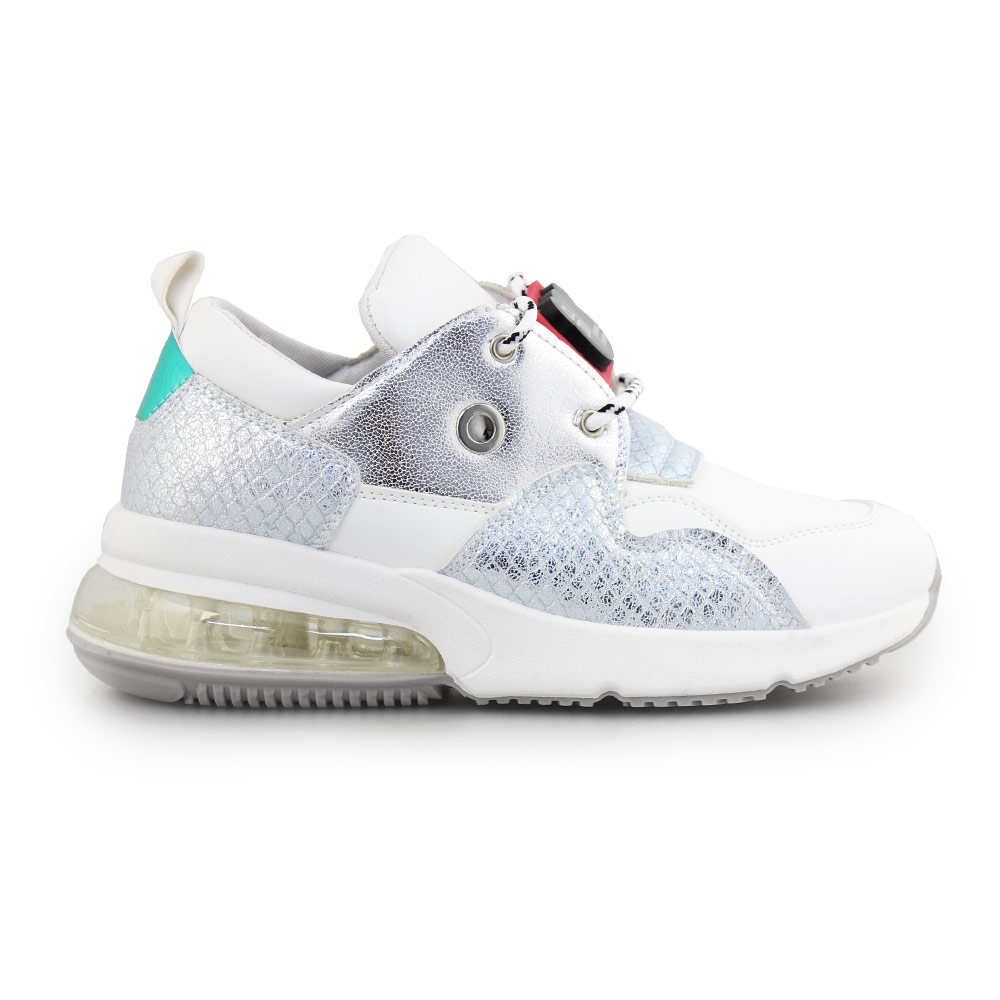 Γυναικεία sneakers με αγκράφα στα κορδόνια Λευκό