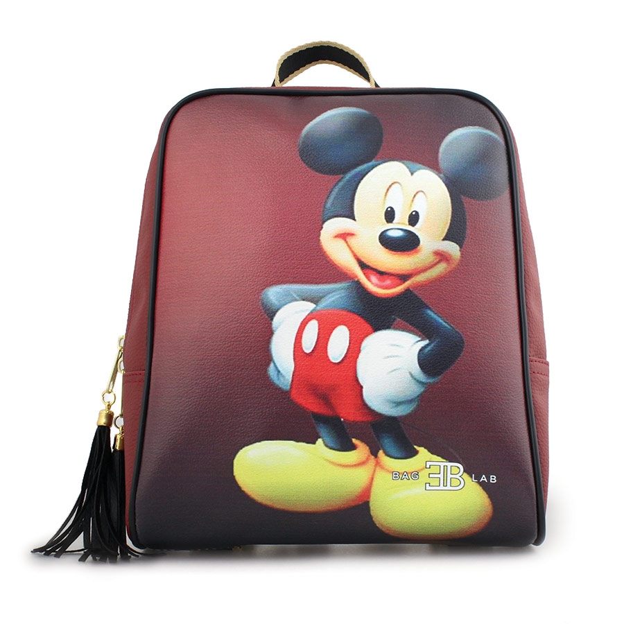Γυναικεία σακίδια πλάτης με Mickey mouse Μπορντώ