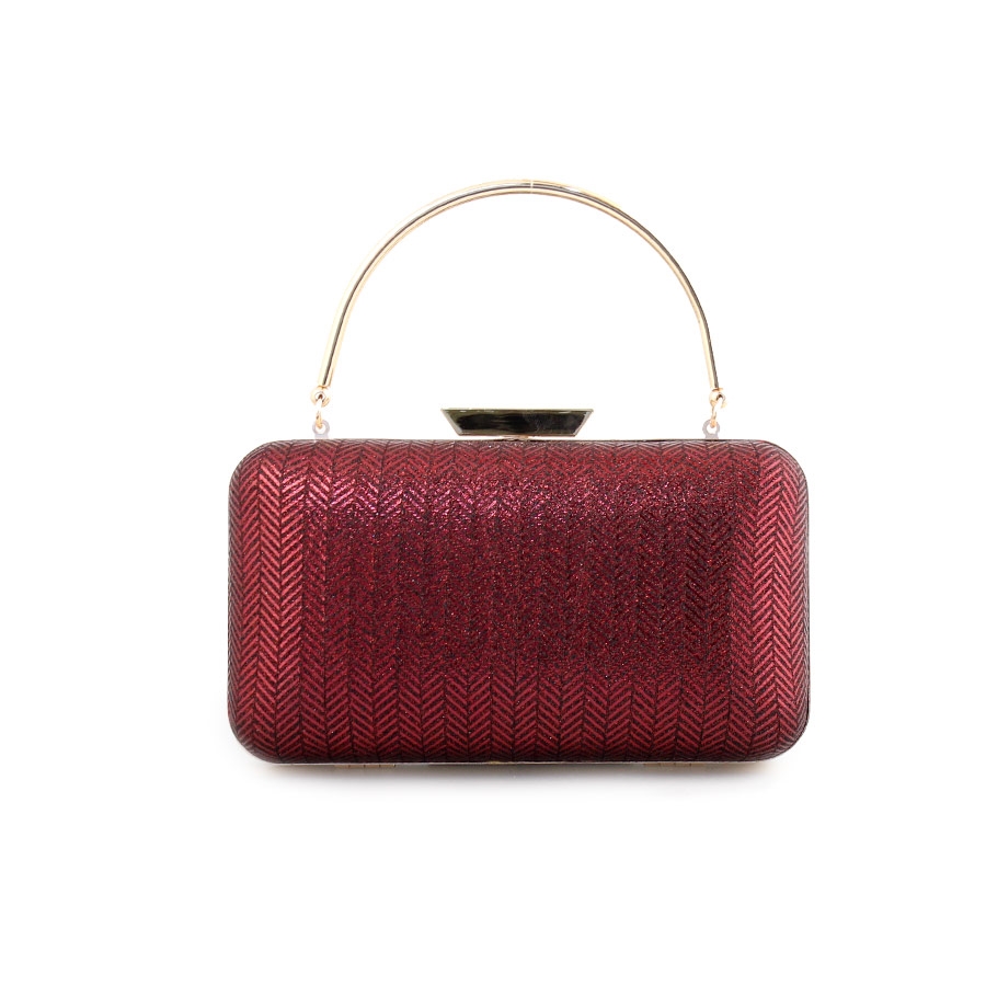Γυναικείοι φάκελοι clutch με μοτίβο και χρυσόσκονη Μπορντώ