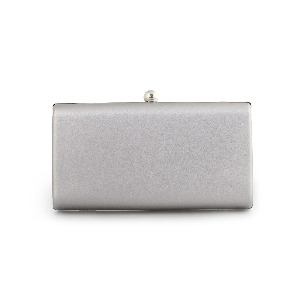 Γυναικείοι φάκελοι clutch με κυκλικό κούμπωμα Ασημί