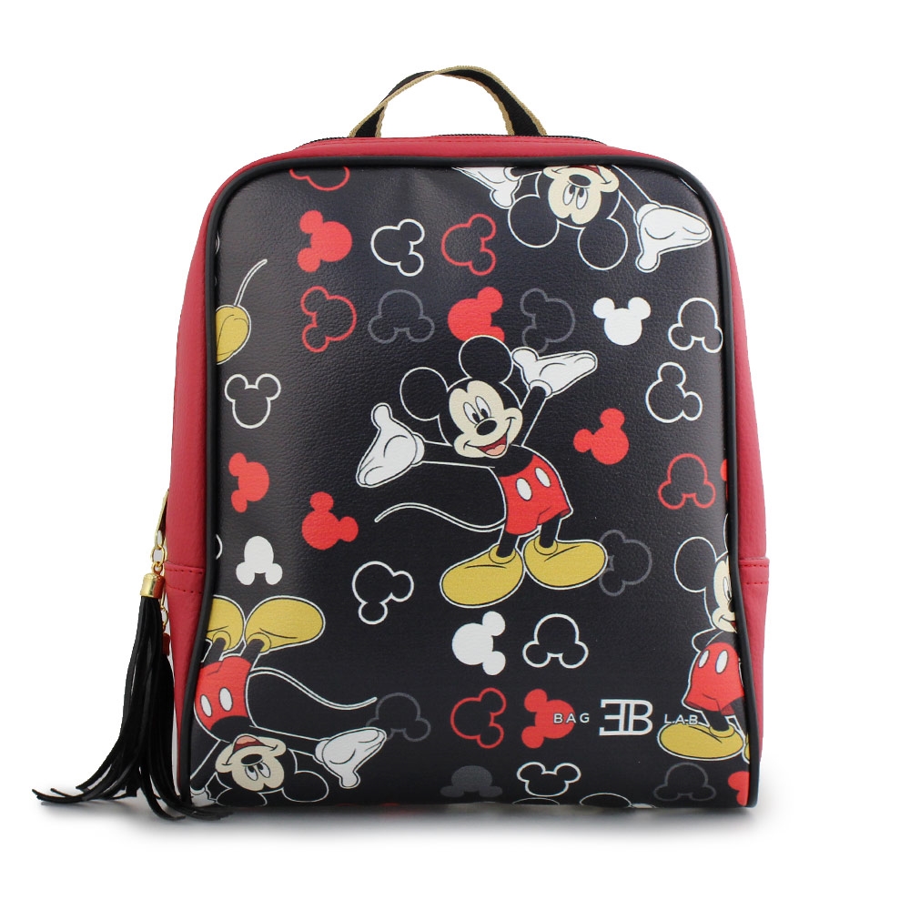 Γυναικεία σακίδια πλάτης με print Mickey mouse Κόκκινο