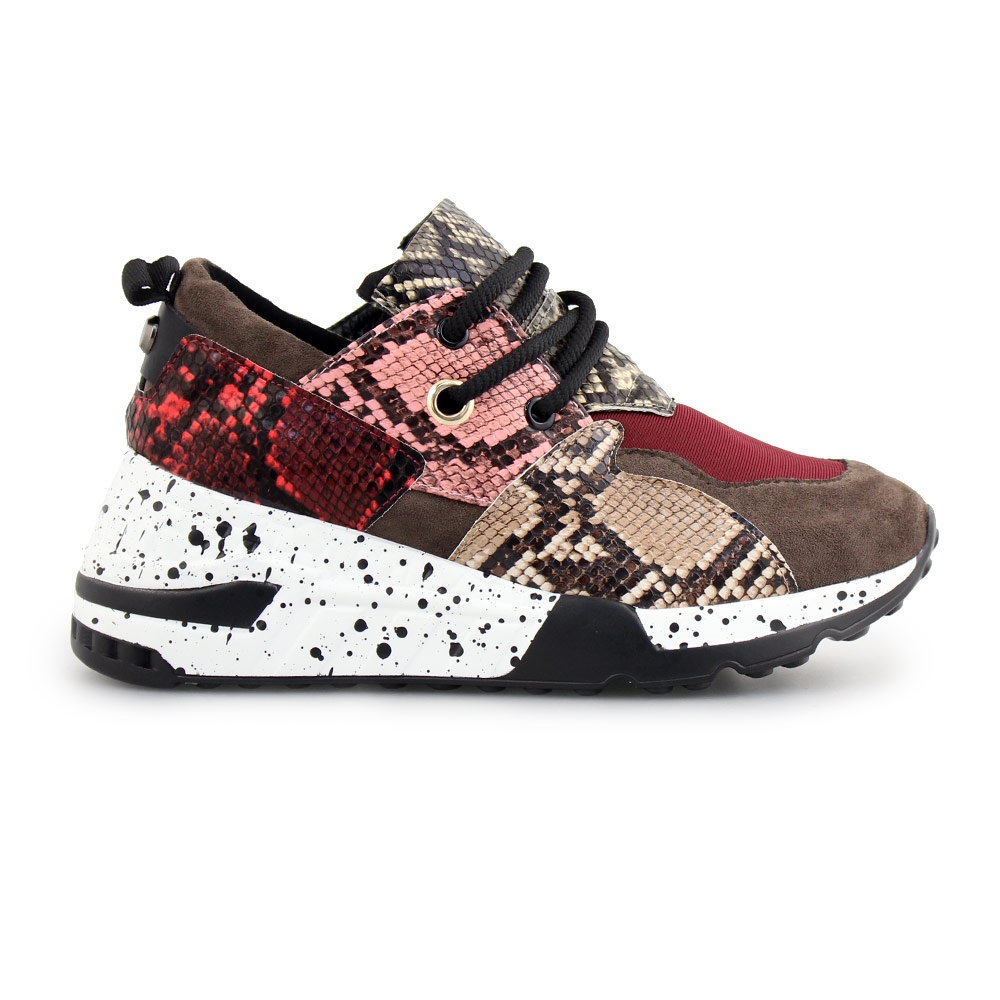 Γυναικεία sneakers με μοτίβο Μπορντώ/Καφέ
