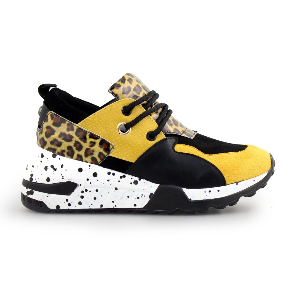 Γυναικεία sneakers με μοτίβο Κίτρινο/Μαύρο