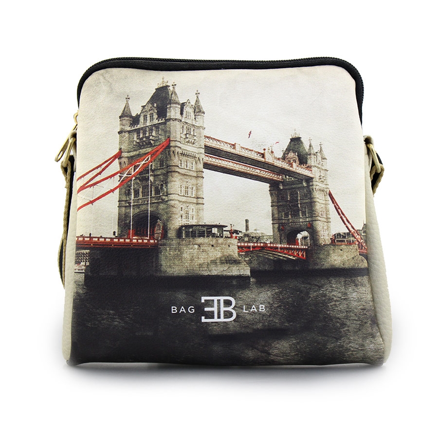 Γυναικείες τσάντες ώμου με print London Μπεζ