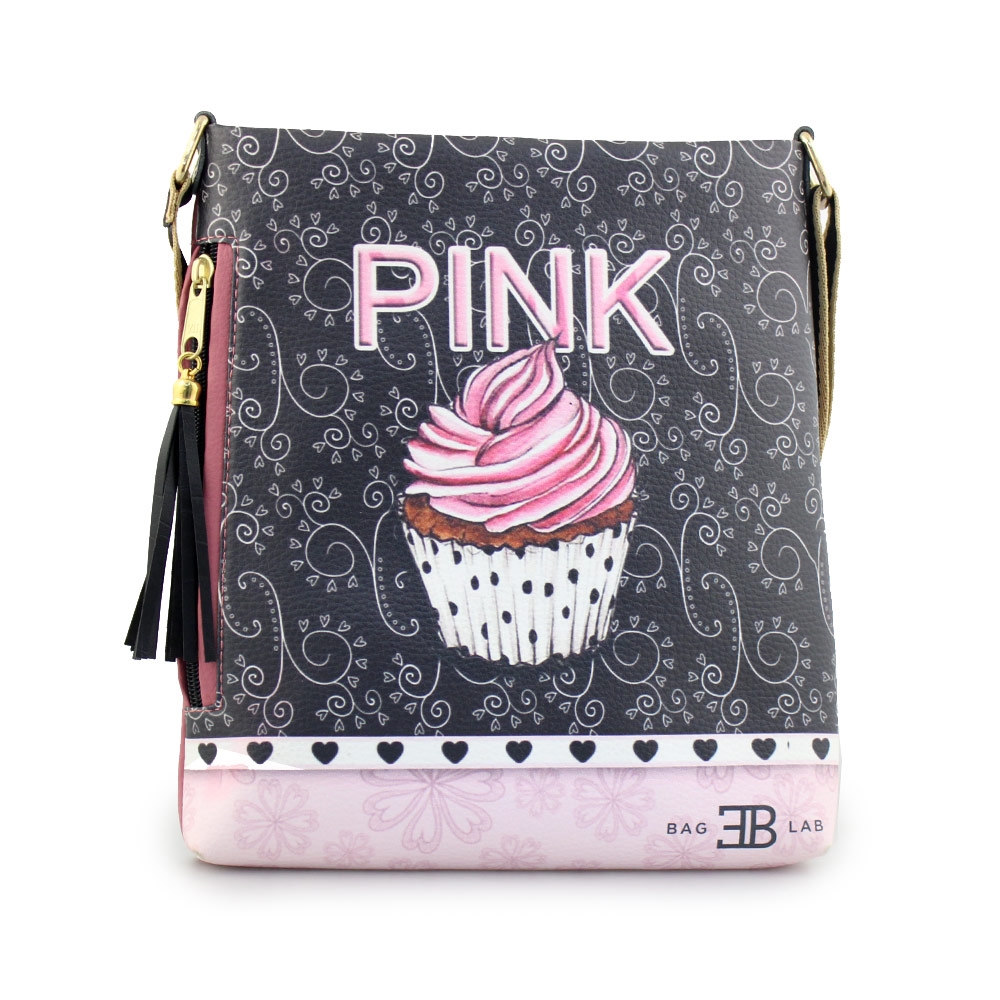 Γυναικείες τσάντες ώμου με print cupcake Ροζ