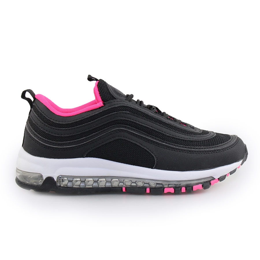 Γυναικεία sneakers με αερόσολα Μαύρο/Φούξια