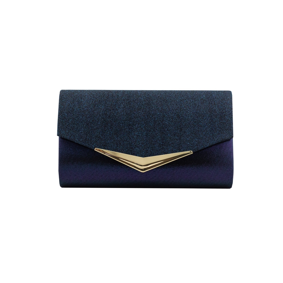 Γυναικείοι φάκελοι με glitter και διακοσμητικό Navy