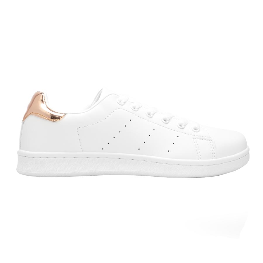 Γυναικεία sneakers μονόχρωμα Λευκό/Σαμπανί