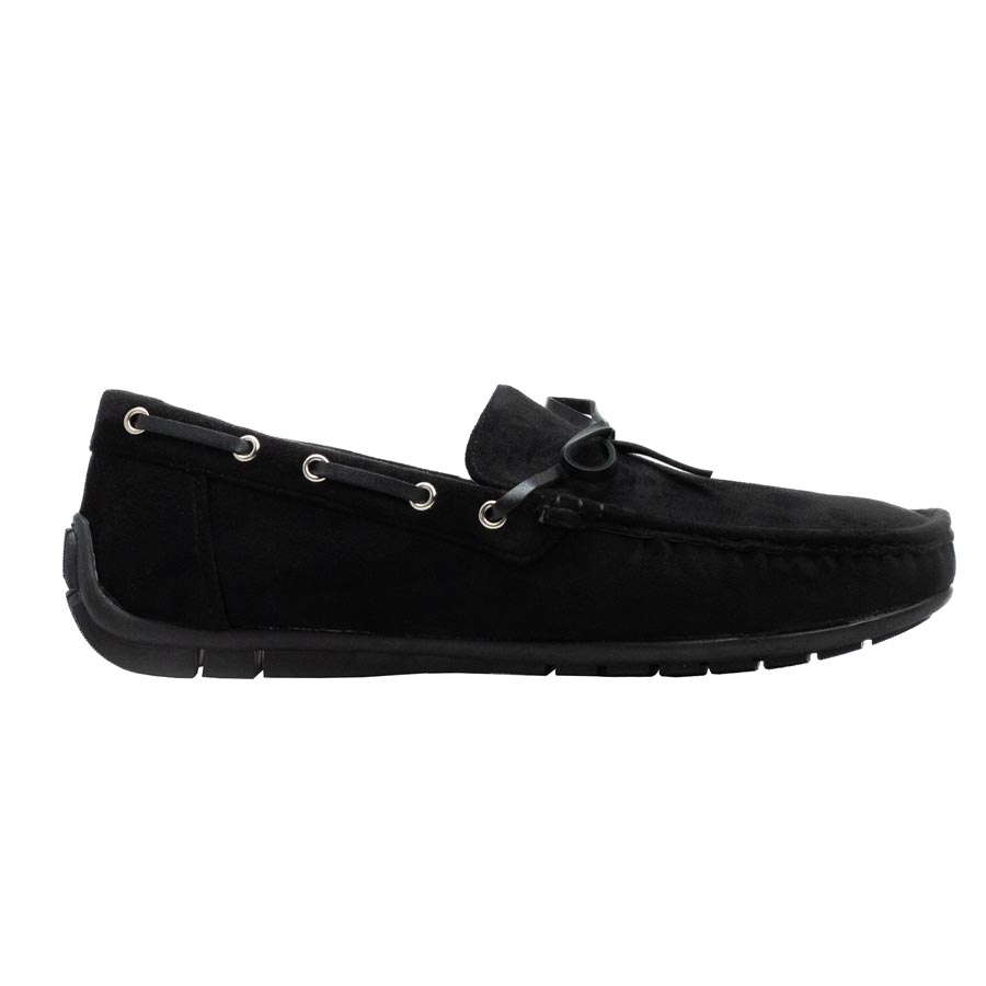 Ανδρικά loafers με διακοσμητικά κορδόνια Μαύρο