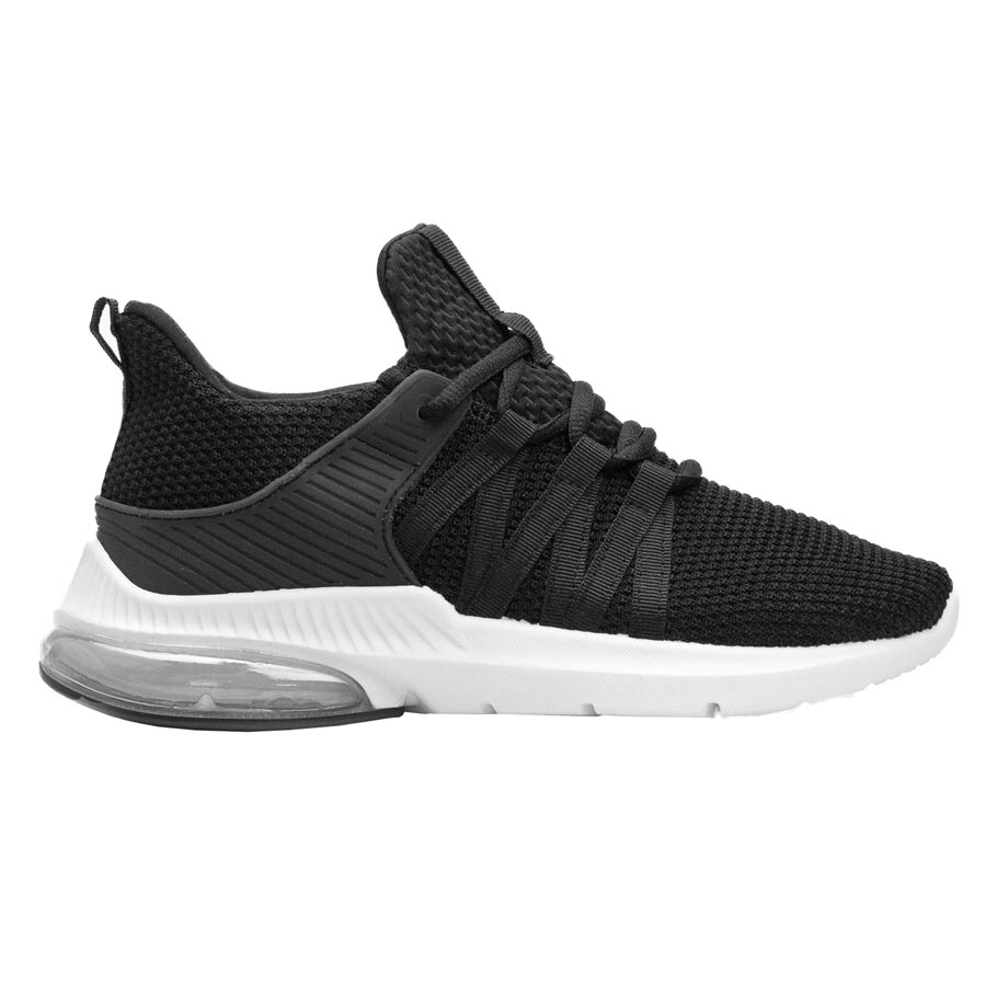 Γυναικεία sneakers μονόχρωμα με αερόσολα Μαύρο/Λευκό