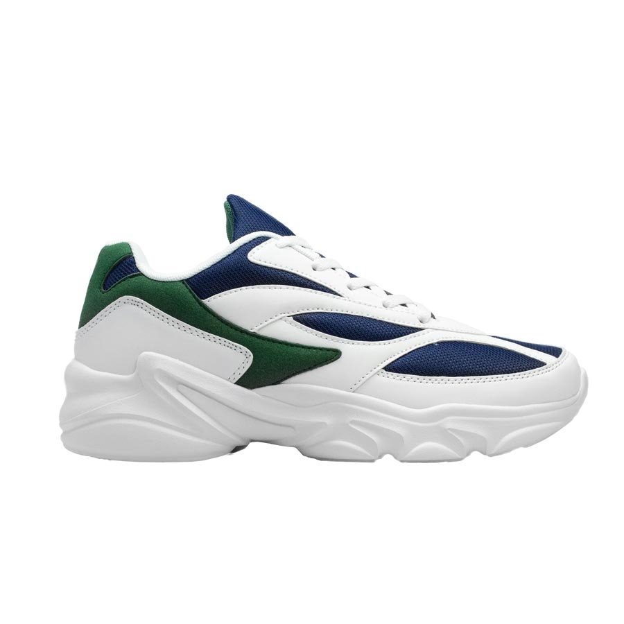 Ανδρικά sneakers με ανάγλυφες λεπτομέρειες Λευκό/Μπλε