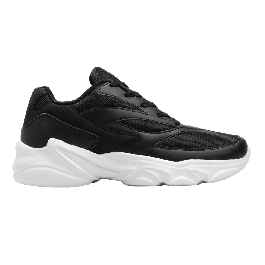 Ανδρικά sneakers με ανάγλυφες λεπτομέρειες Μαύρο/Λευκό
