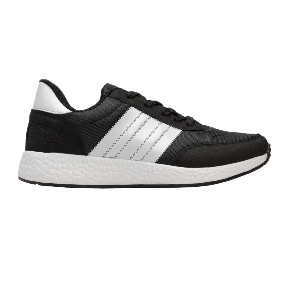 Ανδρικά sneakers με ανάγλυφες λεπτομέρειες Μαύρο/Λευκό