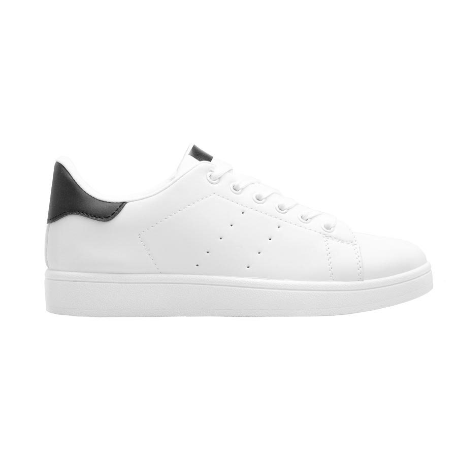 Ανδρικά sneakers μονόχρωμα με λεπτομέρεια Λευκό/Μαύρο