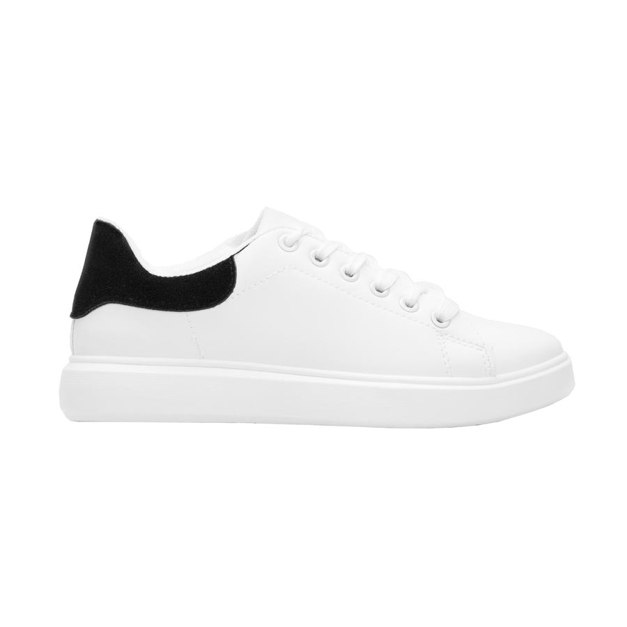 Γυναικεία sneakers μονόχρωμα Λευκό/Μαύρο