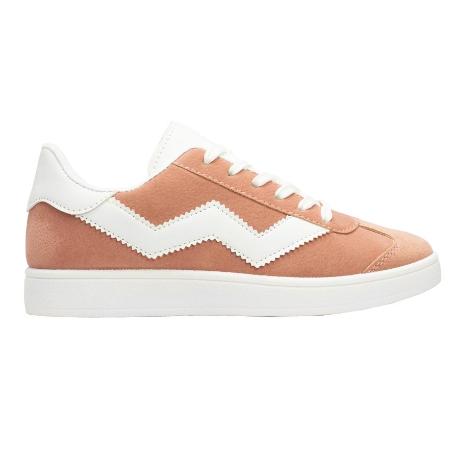 Γυναικεία sneakers με λευκή ρίγα Ροζ/Λευκό