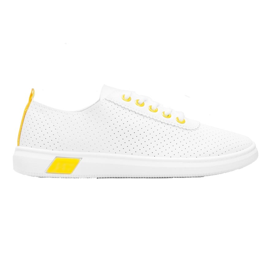 Γυναικεία sneakers με δίχρωμο σχέδιο Λευκό/Κίτρινο